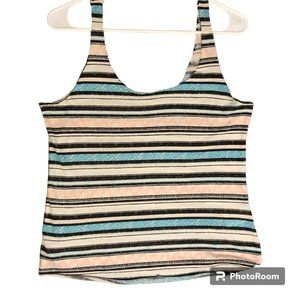 Urban Outfitters BDG Striped Aztec Patterned Distressed Sleeveless Top Size M